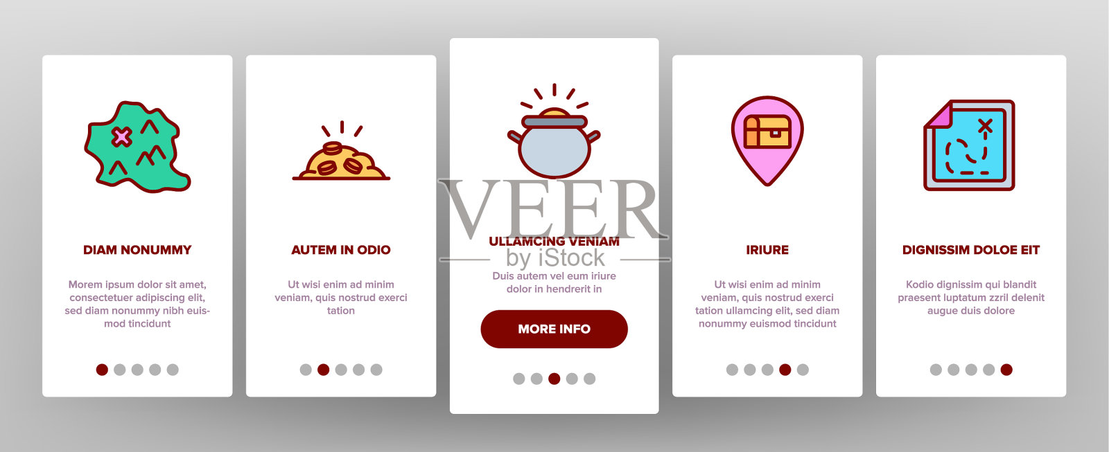 宝藏海盗黄金上的图标设置图标素材