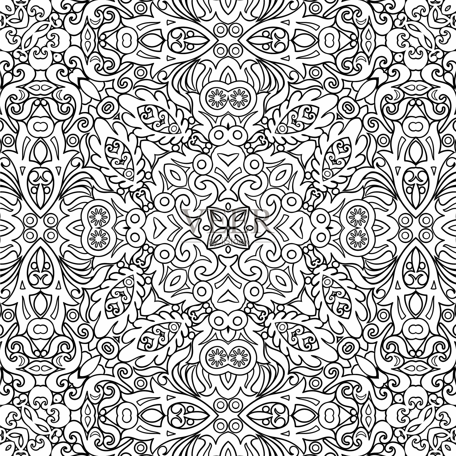 民族线艺术手绘背景插画图片素材