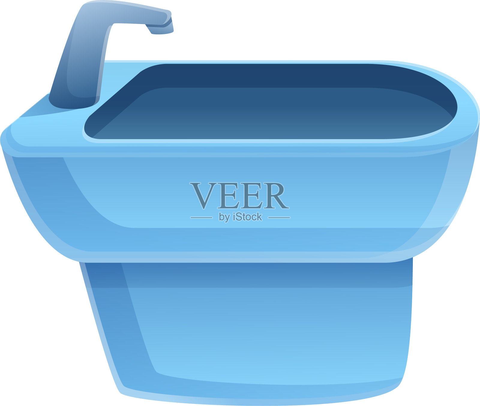 家用坐浴盆图标卡通风格设计元素图片