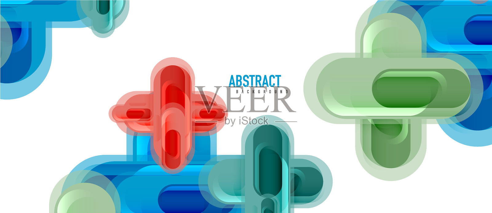 现代玻璃十字形抽象插画图片素材