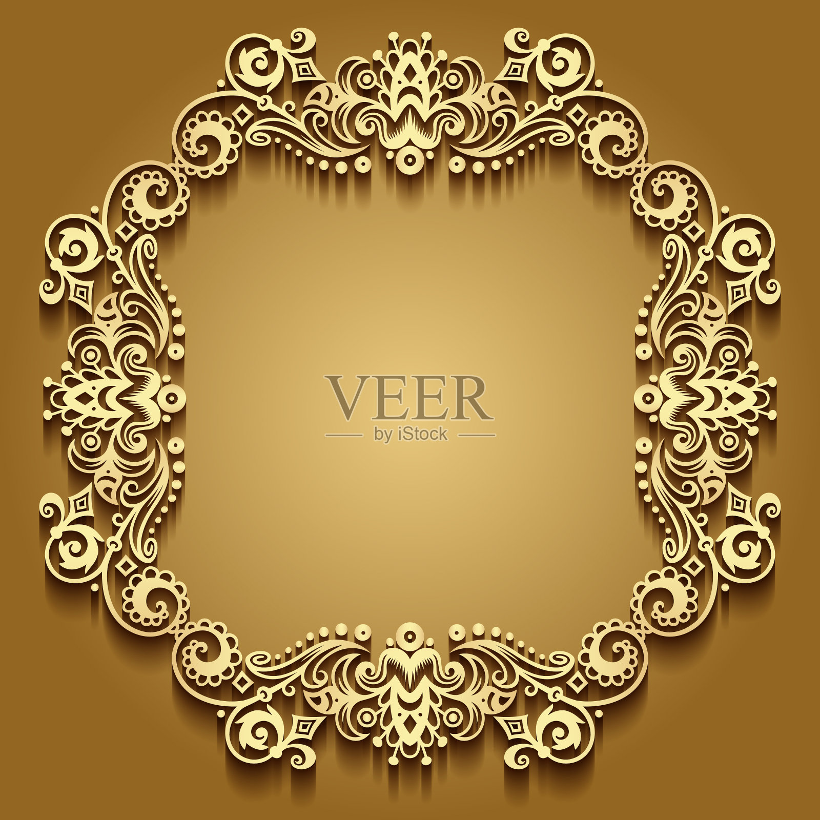 抽象的装饰性自然复古框架插画图片素材