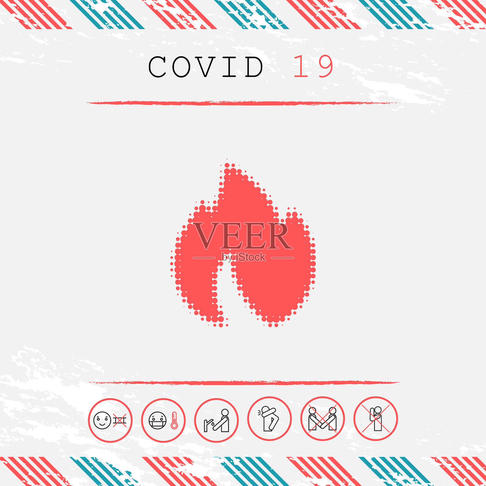 火火焰-半色调标志图形元素插画图片素材