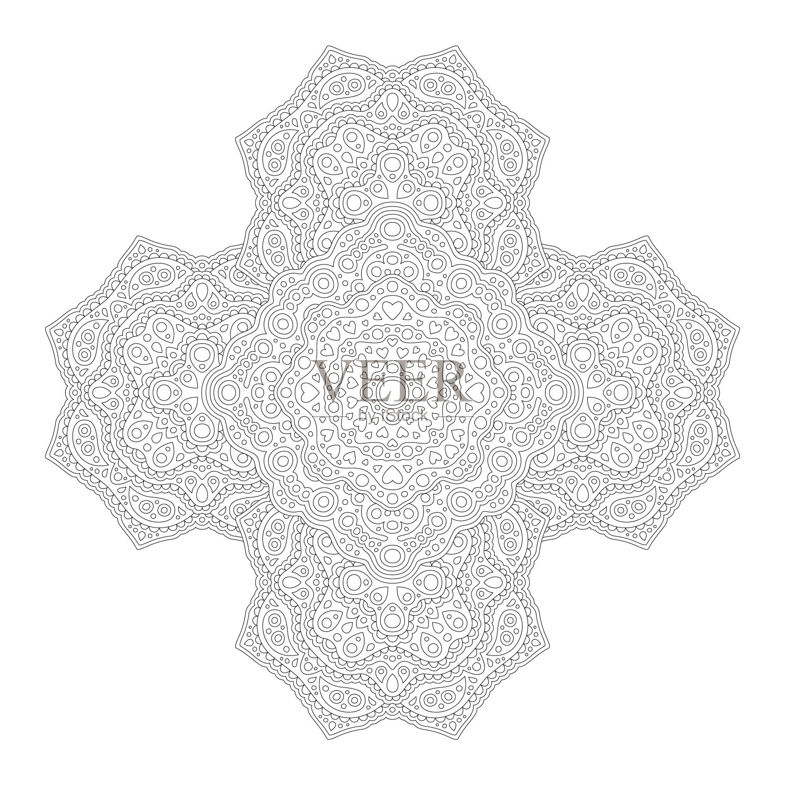 用心形画书的线条艺术插画图片素材