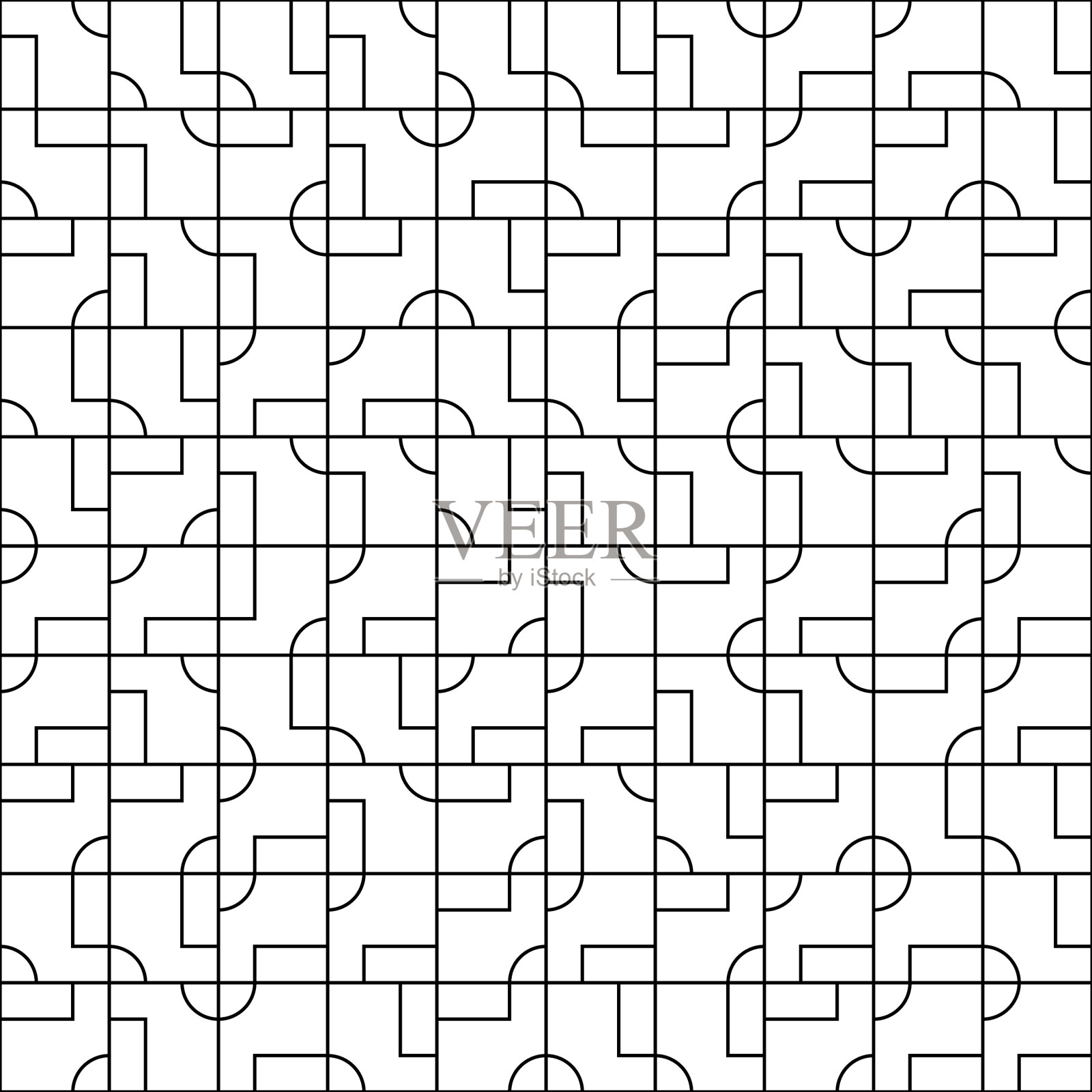 复杂的几何瓷砖无缝图案插画图片素材