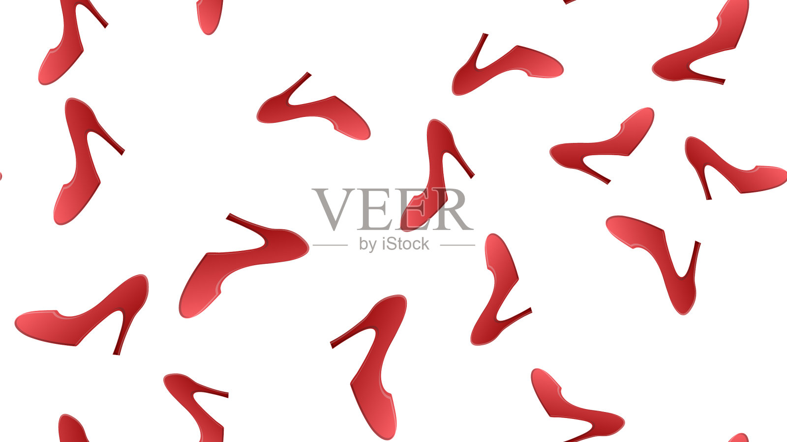 逼真详细的3d女人高跟鞋红色的鞋子插画图片素材
