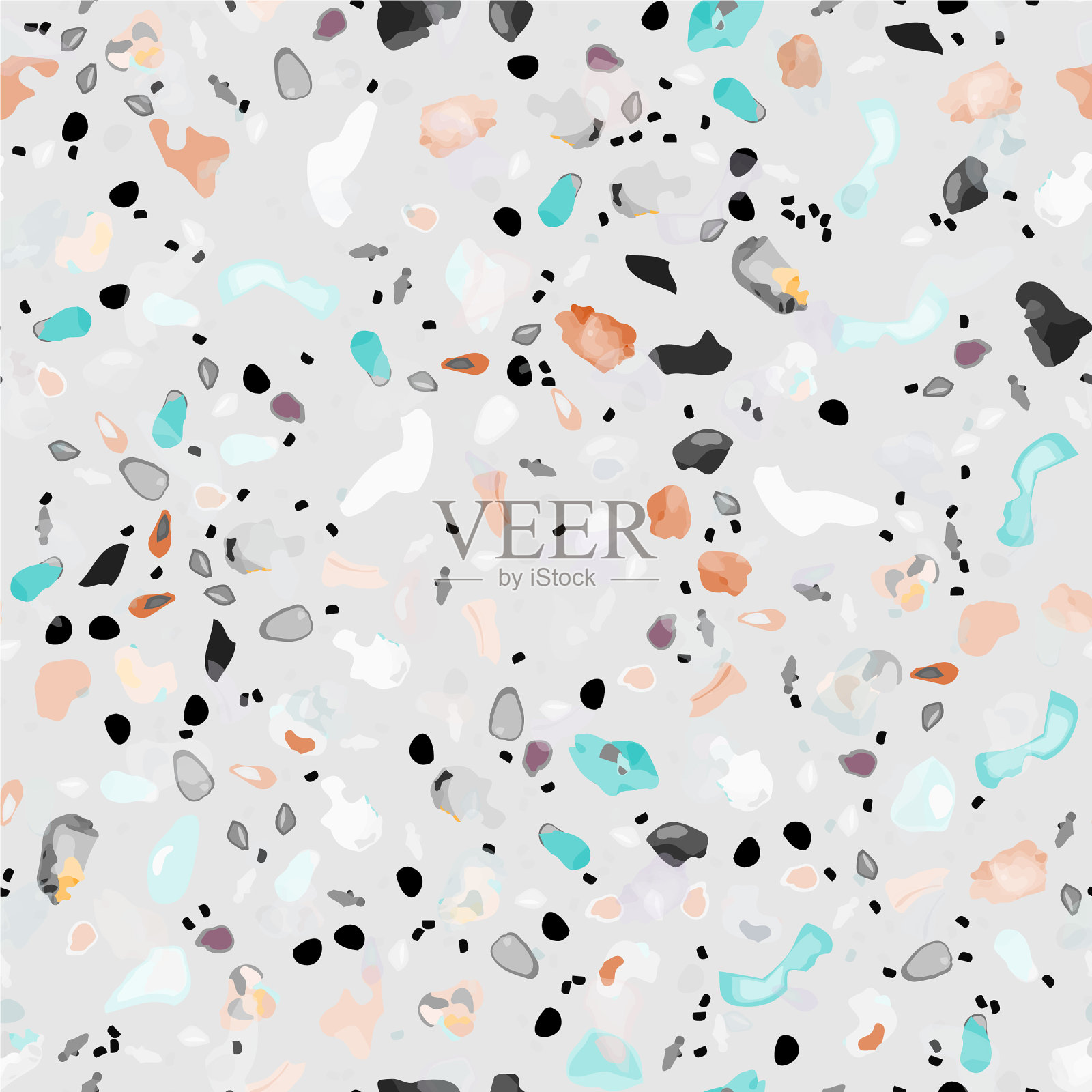 水磨石纹理地板无缝图案插画图片素材