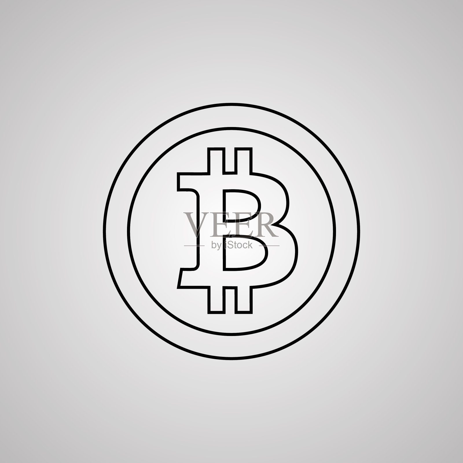 比特币图标线性符号插画图片素材