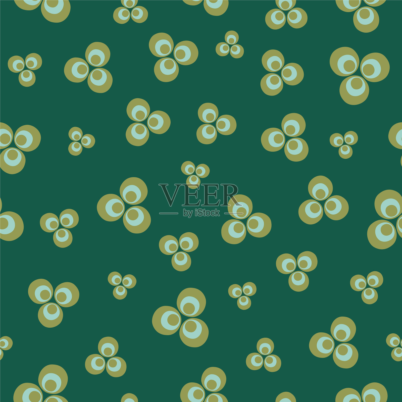 三叶草叶无缝图案在绿色插画图片素材