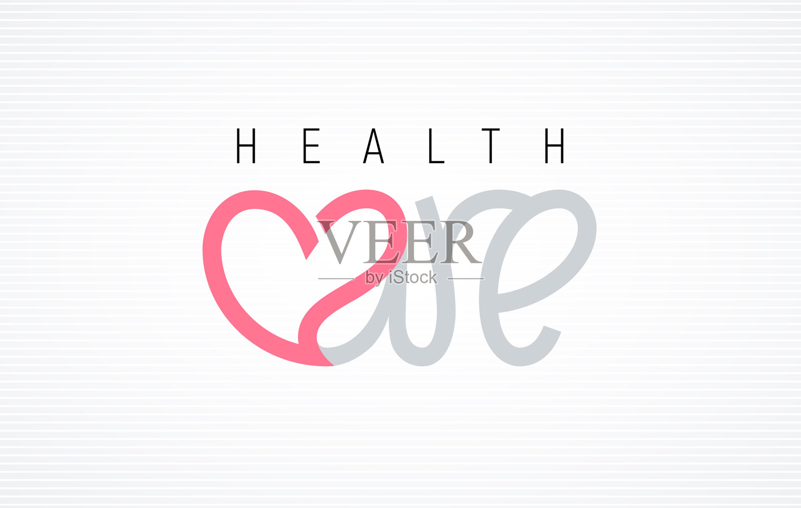 白色背景上的卫生保健字体插画图片素材