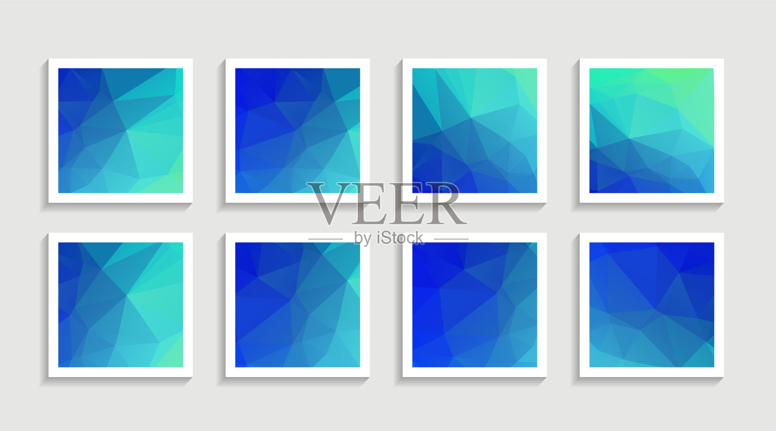 现代马赛克低聚艺术品海报集插画图片素材