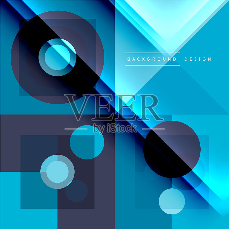 带有圆形的新孟菲斯几何图案插画图片素材