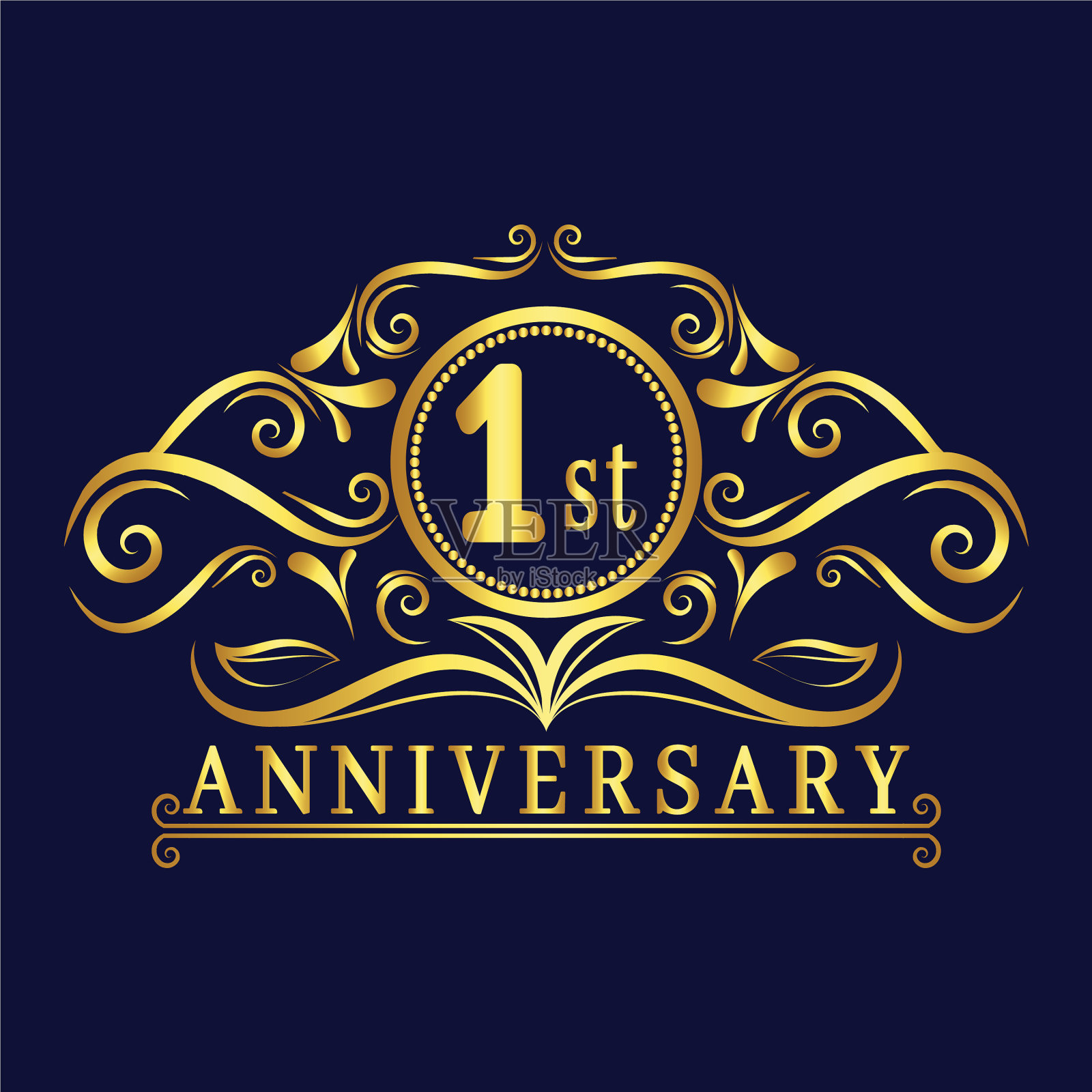 1周年标志豪华1周年插画图片素材