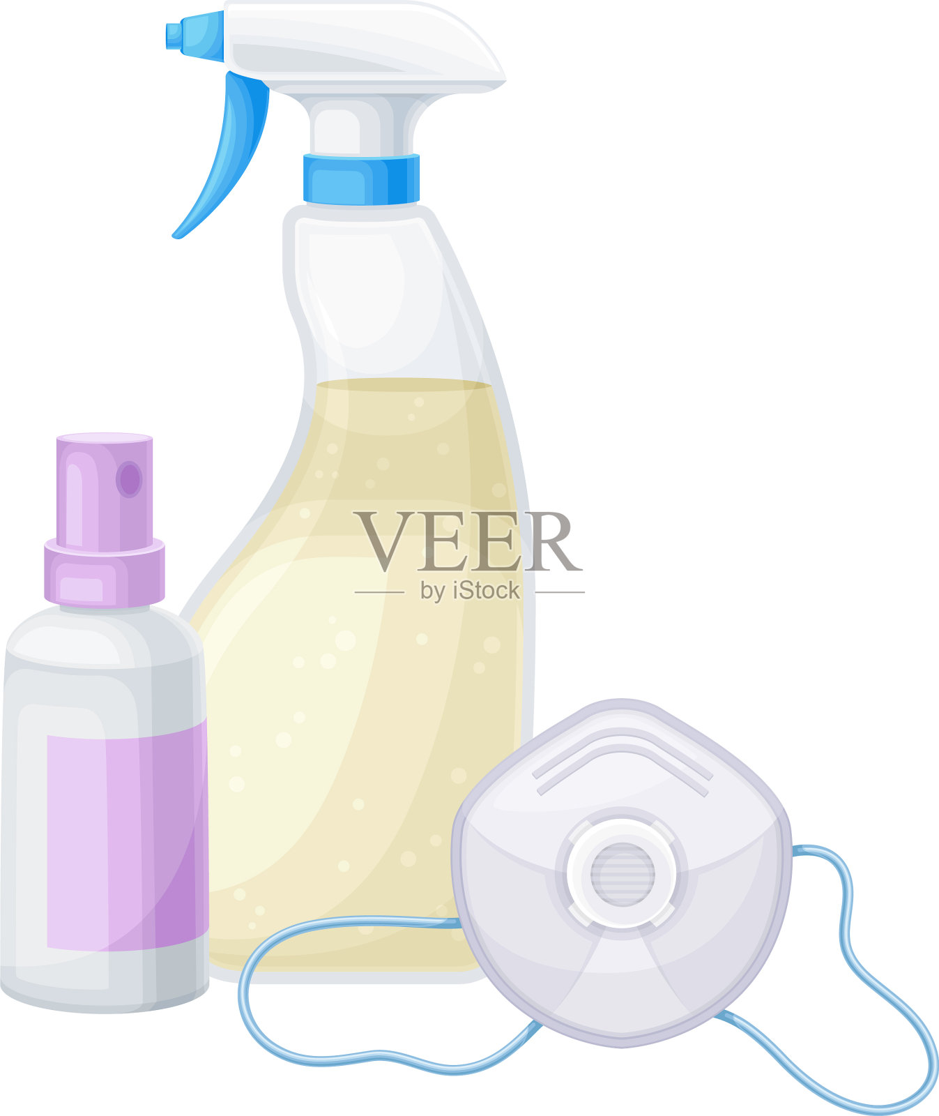 洗洁精和消毒剂插画图片素材