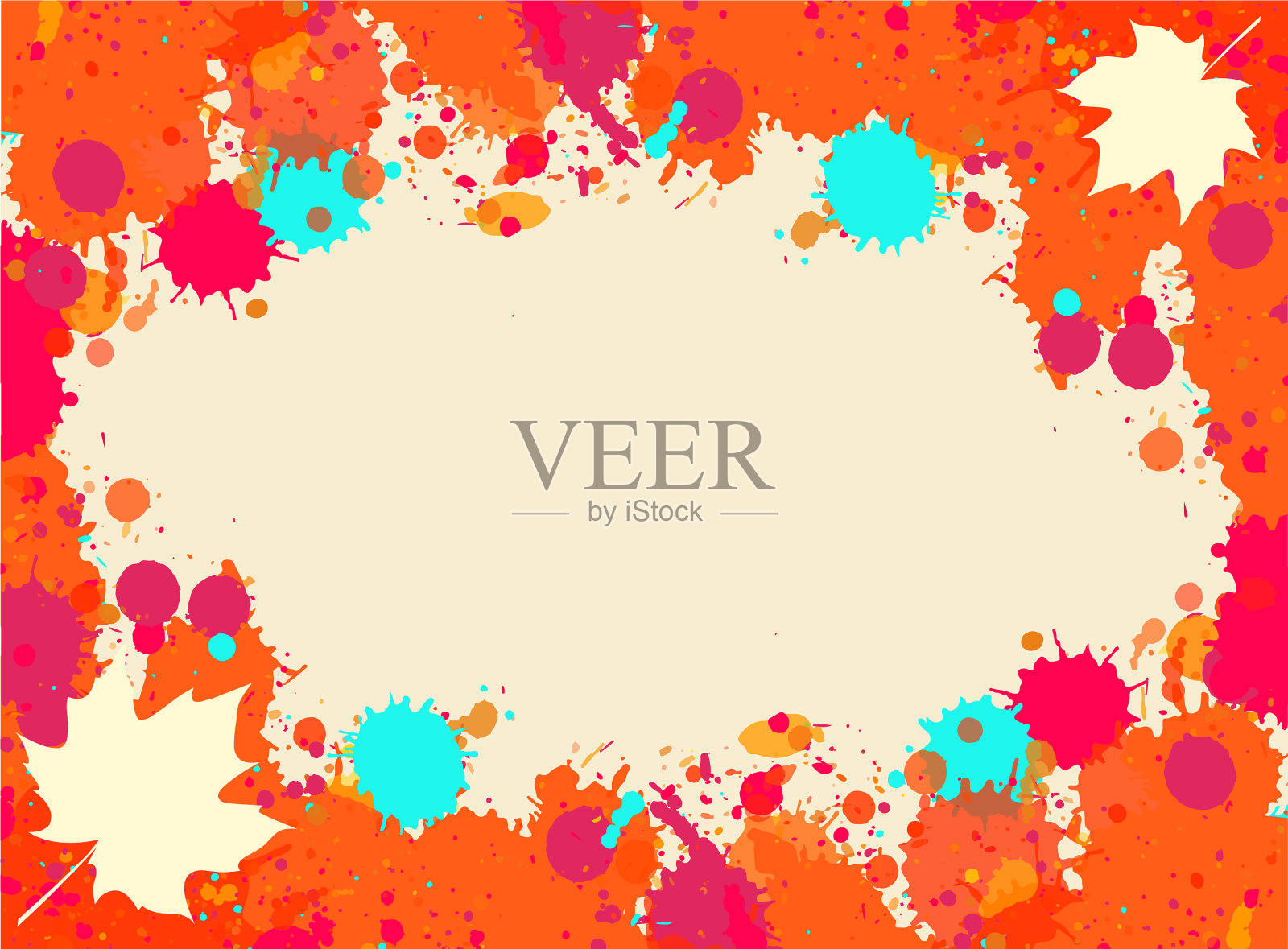 水彩秋天框架插画图片素材