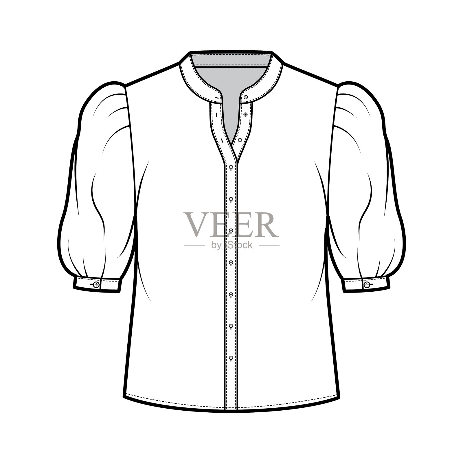 立领衬衫技术时尚插画图片素材