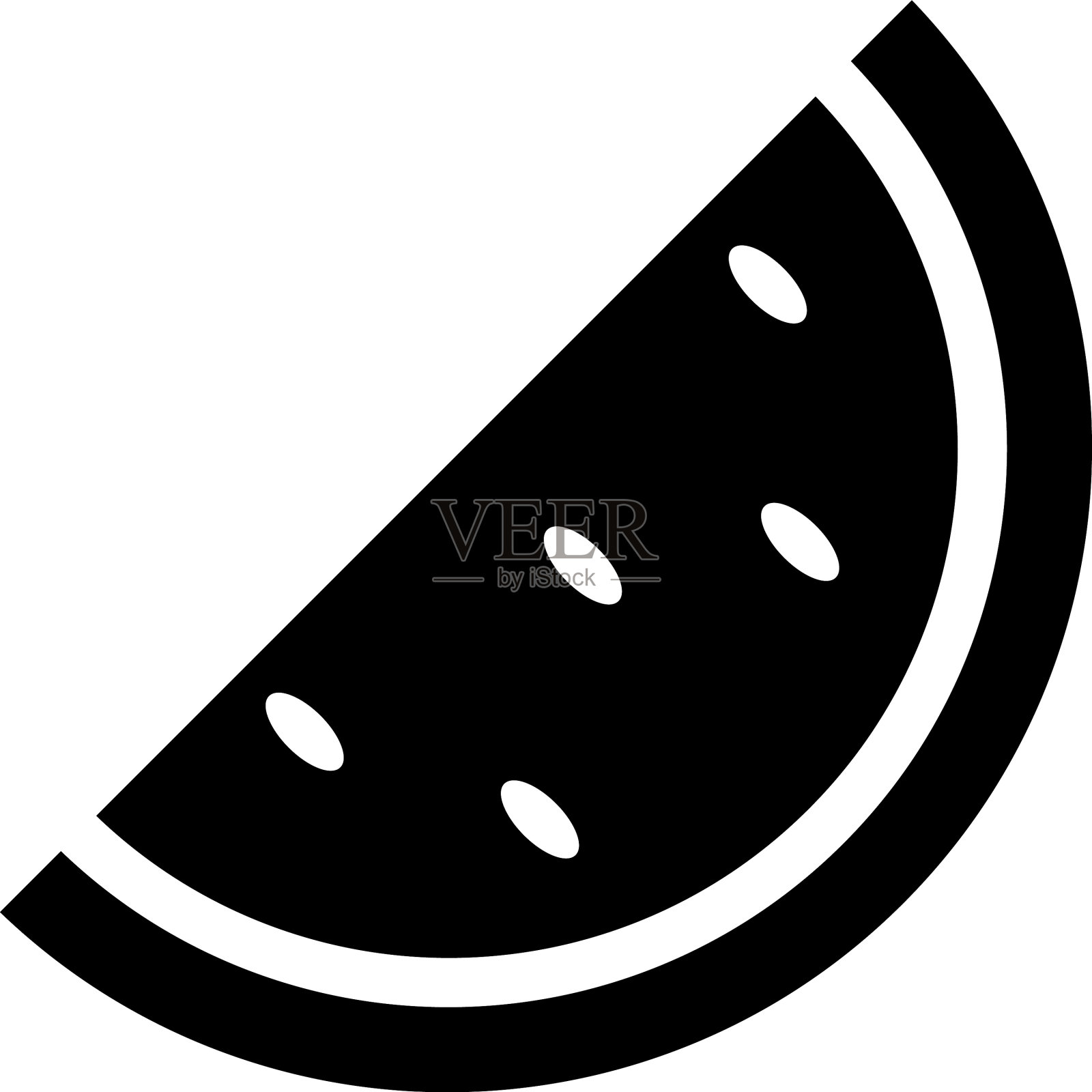 西瓜片图标剪影风格设计元素图片