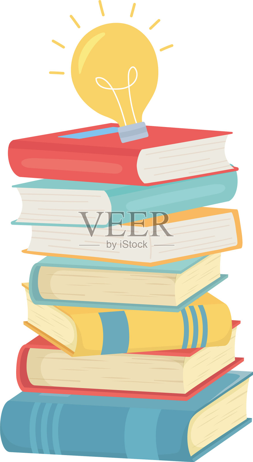 回到学校课本和灯泡教育设计元素图片