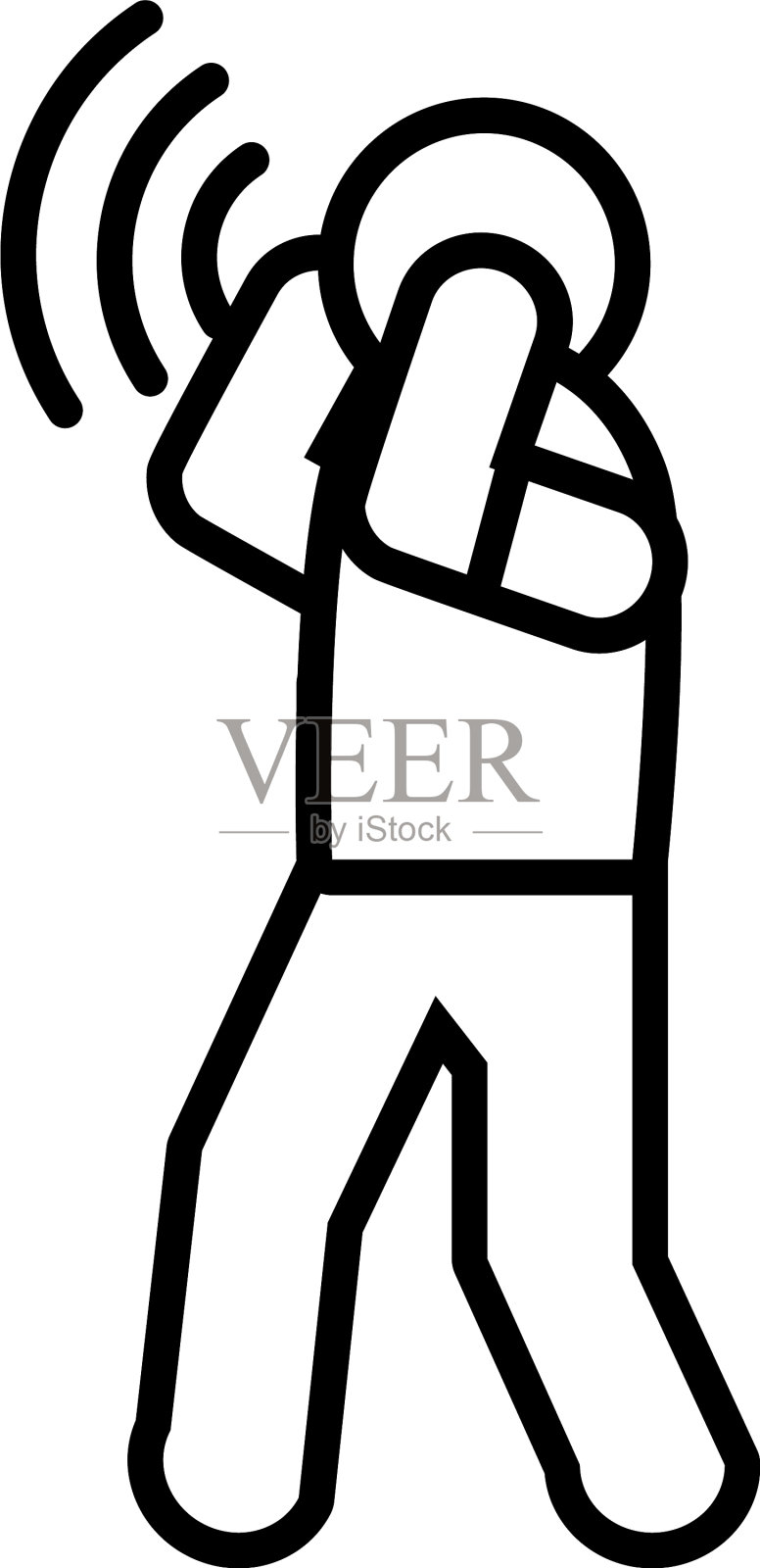 男人头像尖叫线风格图标设计设计元素图片