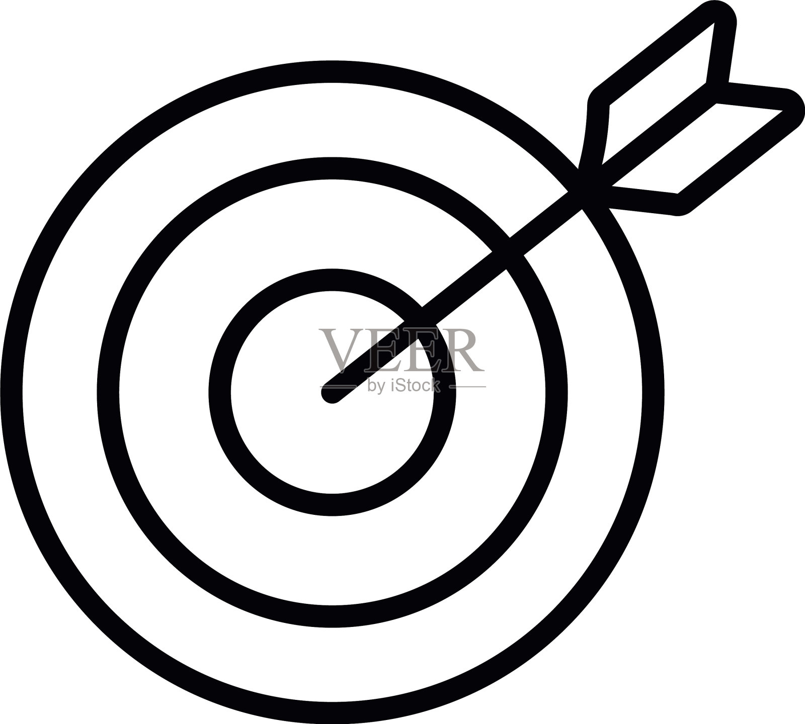 目标和弓图标线风格图标素材