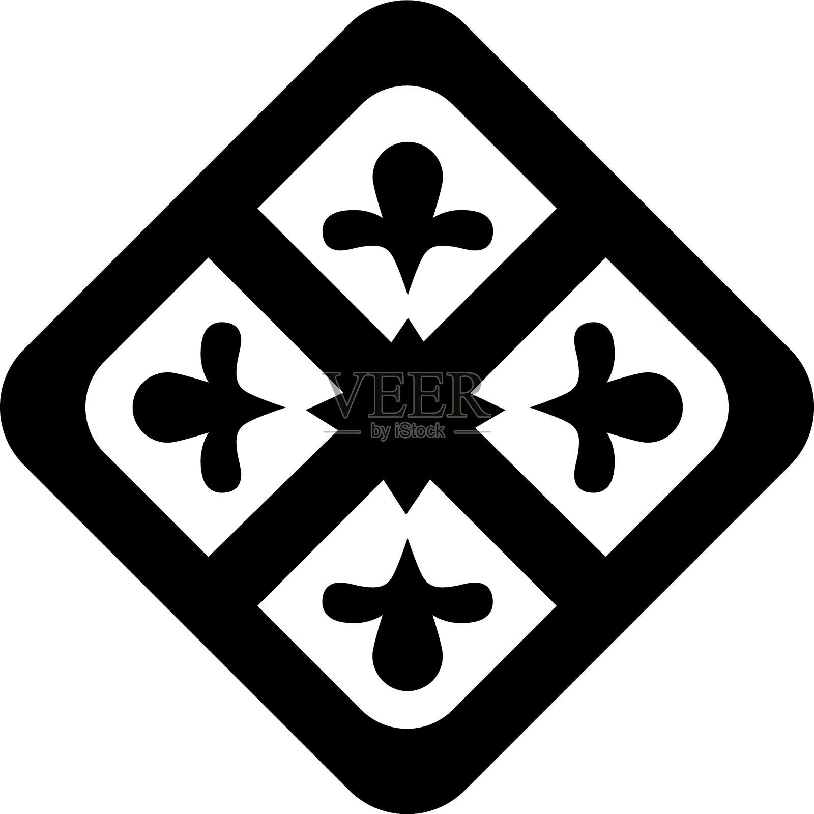 方形装饰用树叶剪影风格的图标设计元素图片