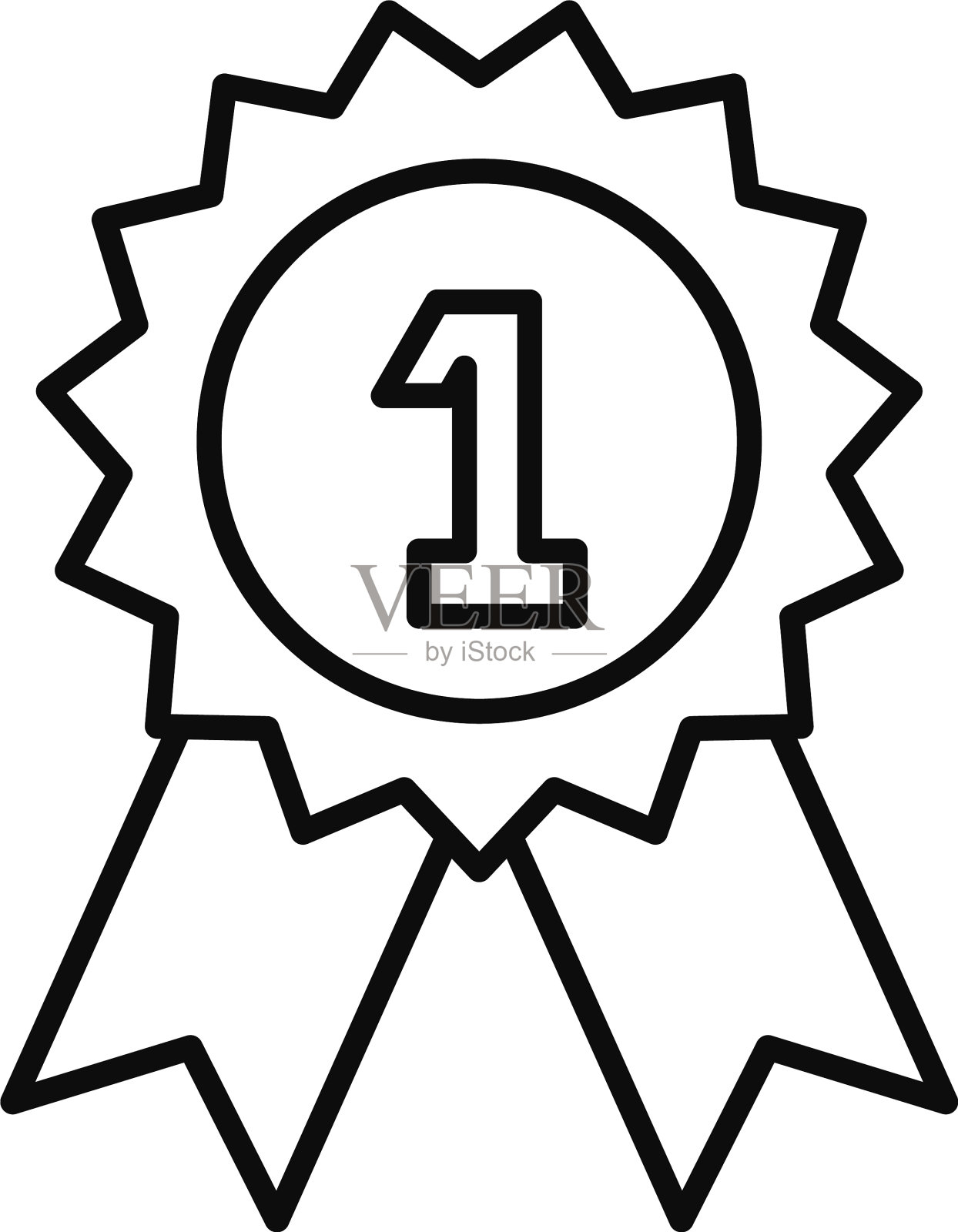 一号印章邮票线条样式图标设计元素图片