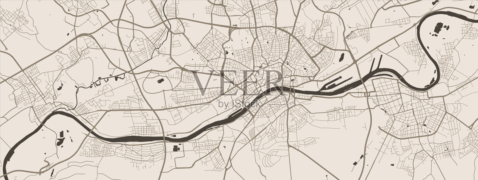 法兰克福地图法兰克福城市地图海报地图插画图片素材