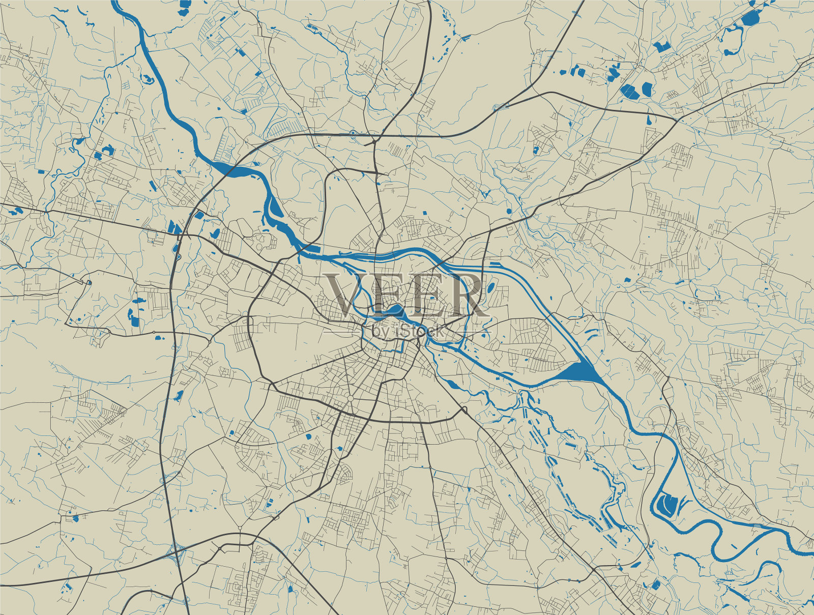 地图弗罗茨瓦夫街道地图艺术海报插画图片素材