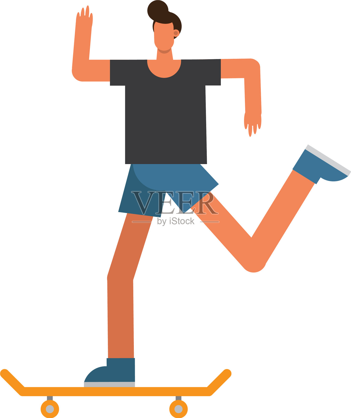 年轻人在滑板练习活动设计元素图片