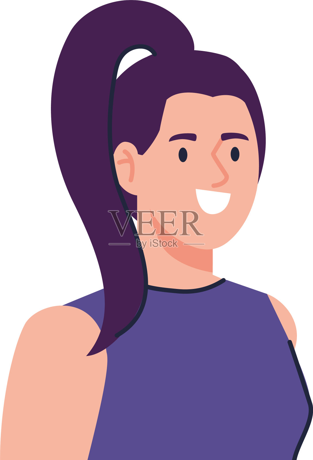 白底上的年轻美女设计元素图片