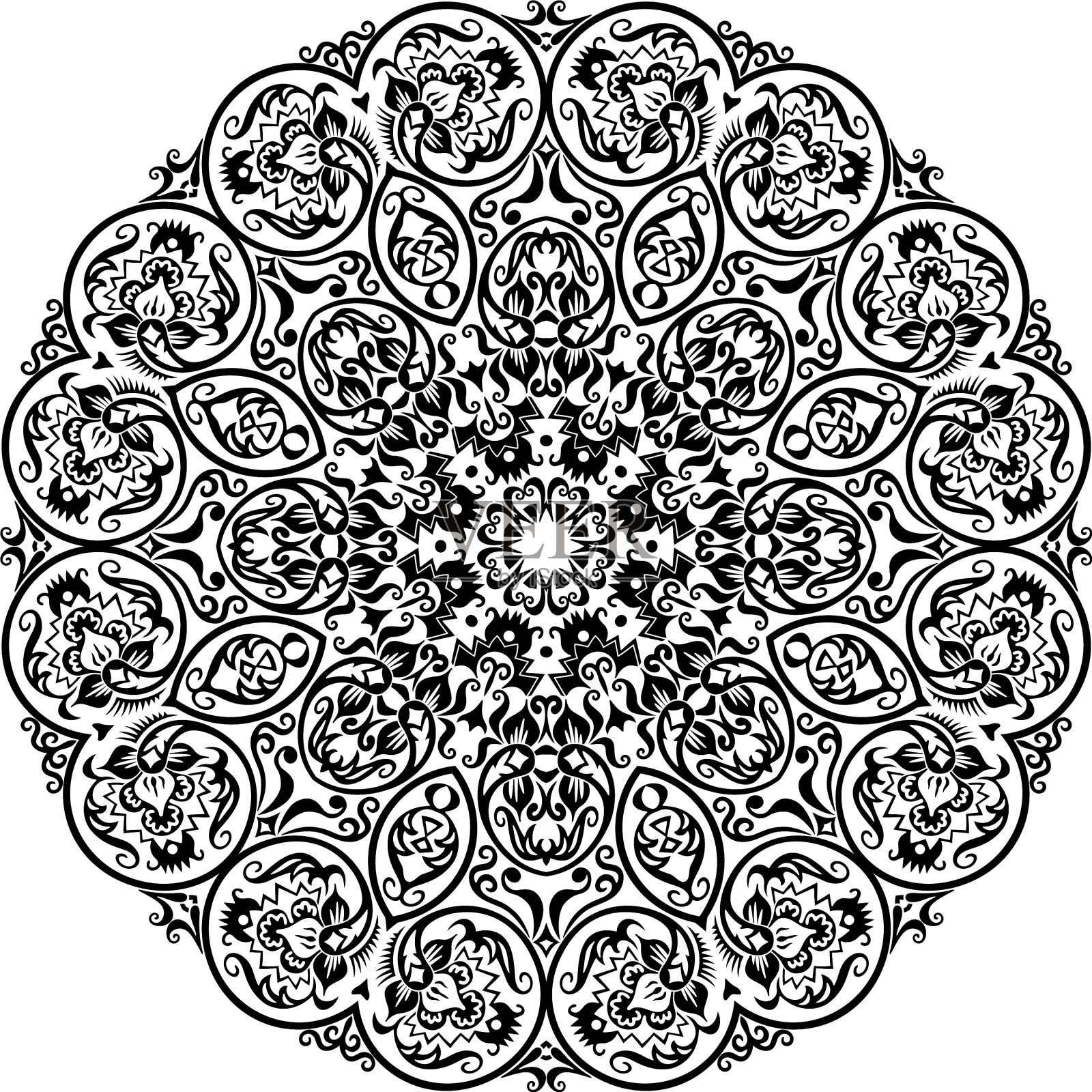 抽象装饰民族插画图片素材