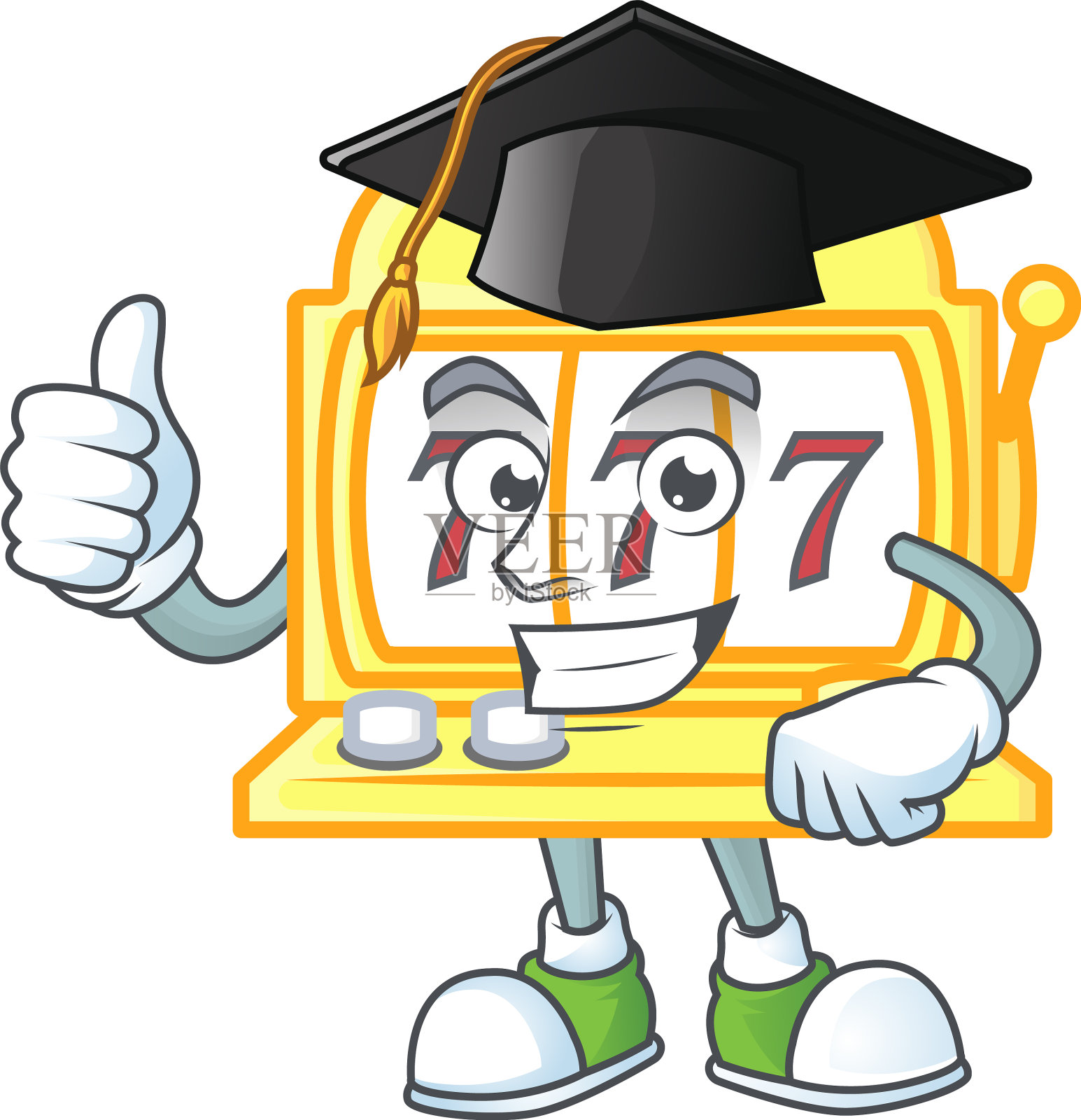 一个快乐的人物在一个黄金老虎机设计元素图片