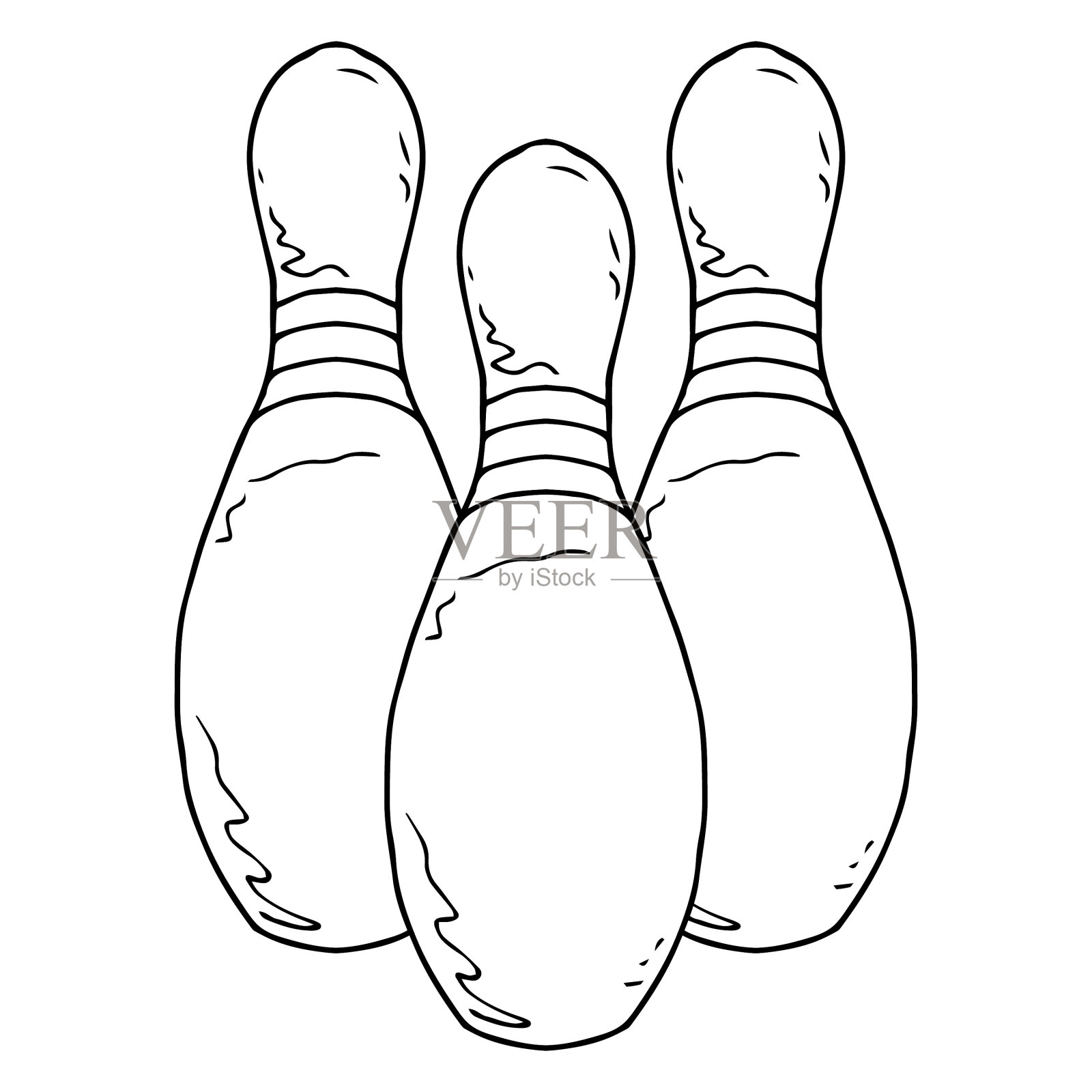 保龄球游戏图标手绘保龄球游戏设计元素图片