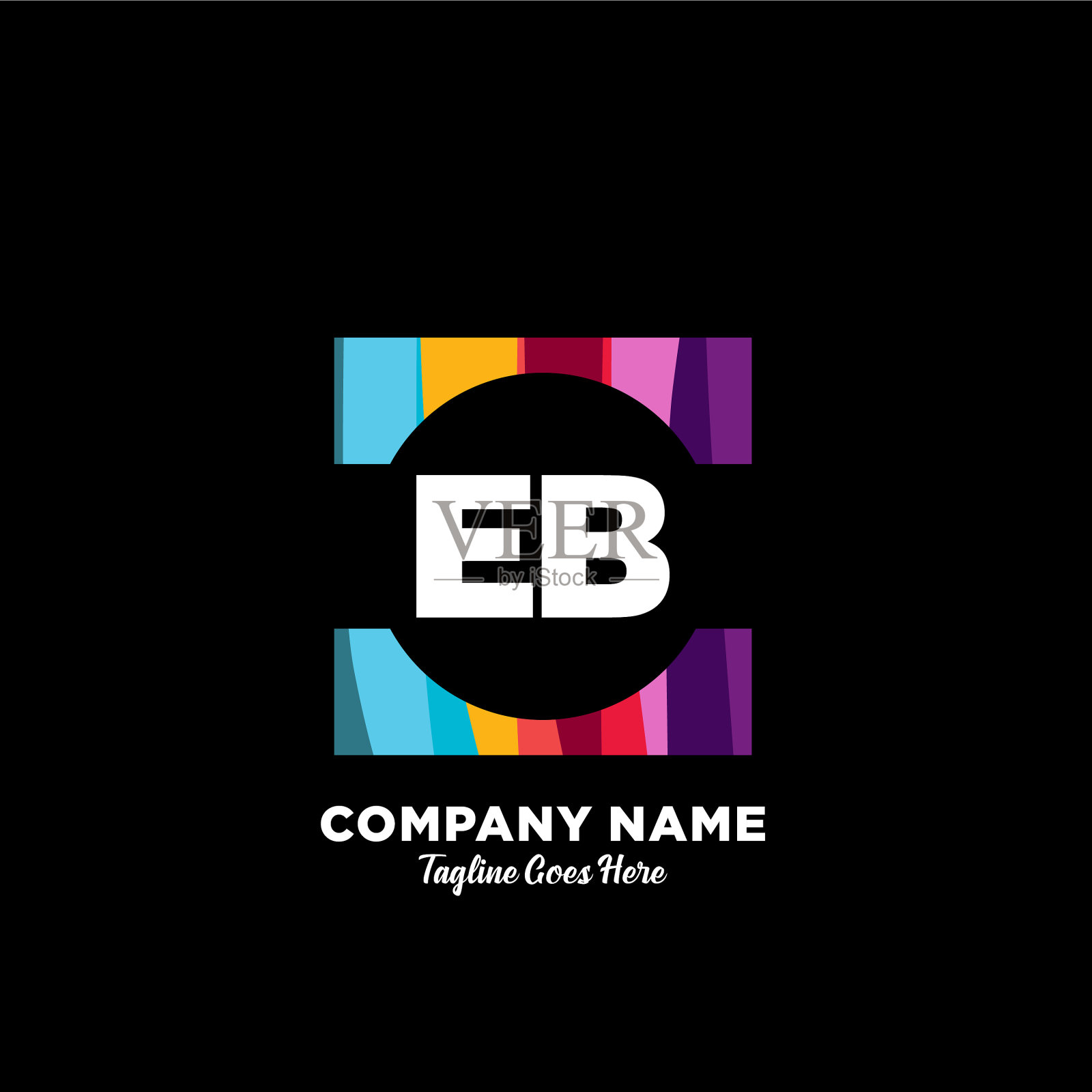 Eb初始标志与彩色模板插画图片素材