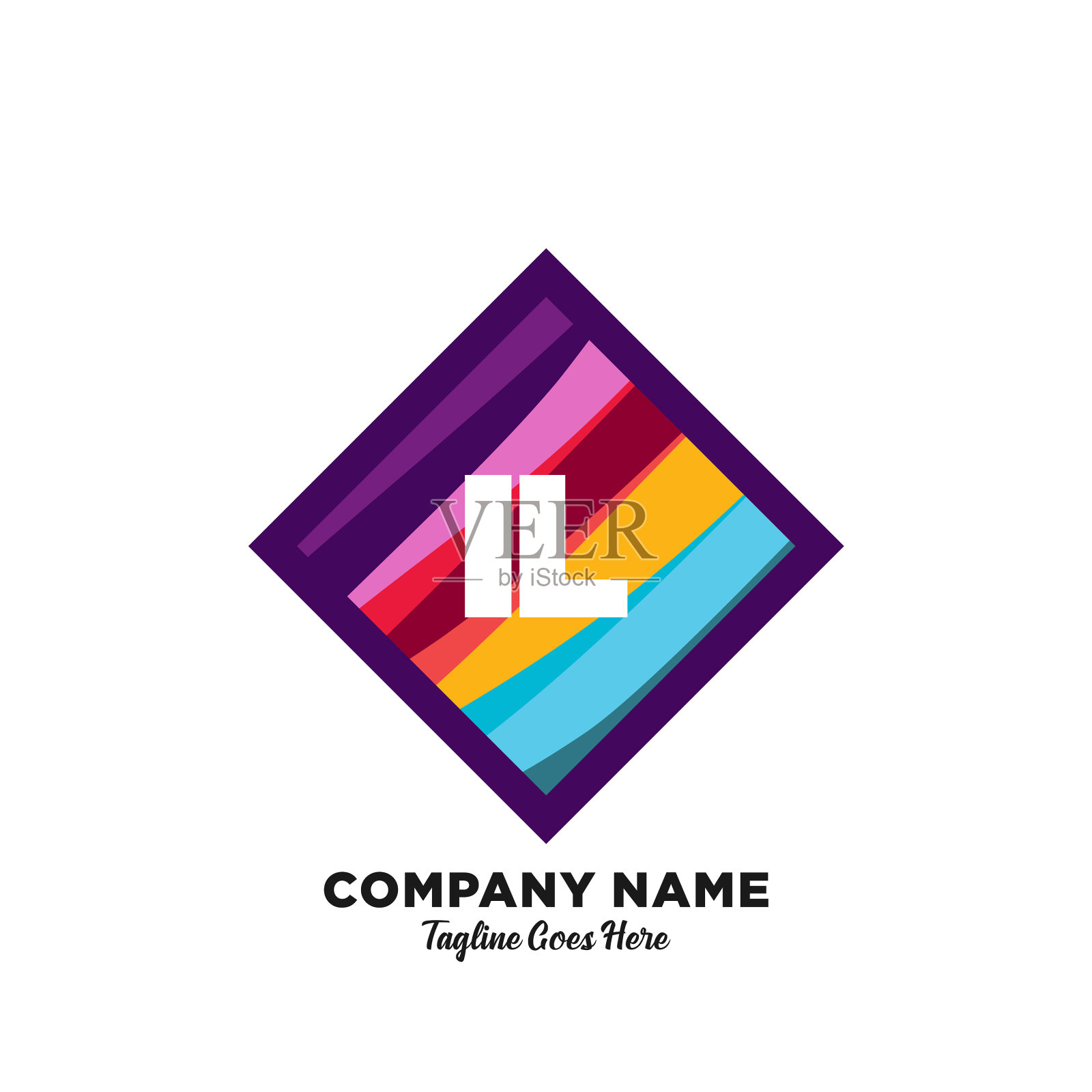 Il初始标志与彩色模板插画图片素材