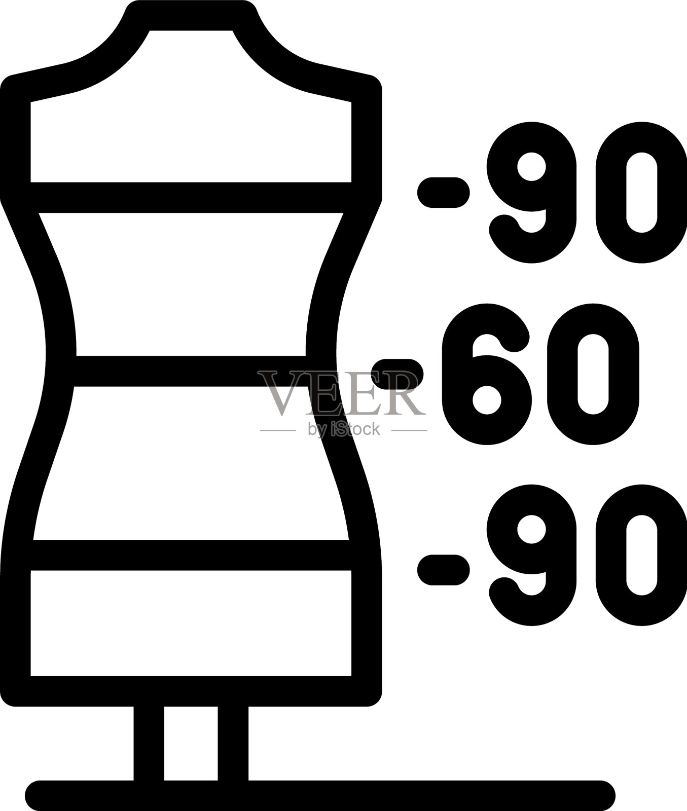 理想的服装生产图标轮廓风格插画图片素材