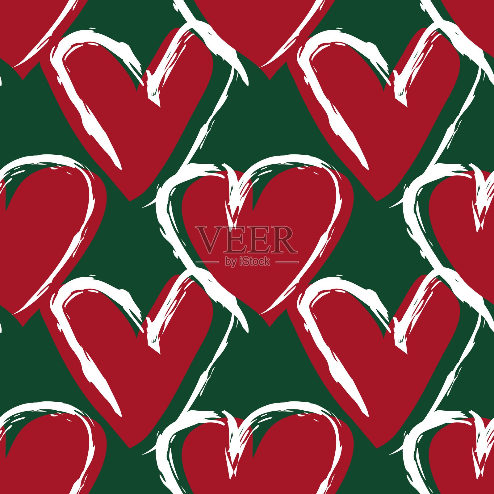 圣诞心形的笔触流畅流畅插画图片素材