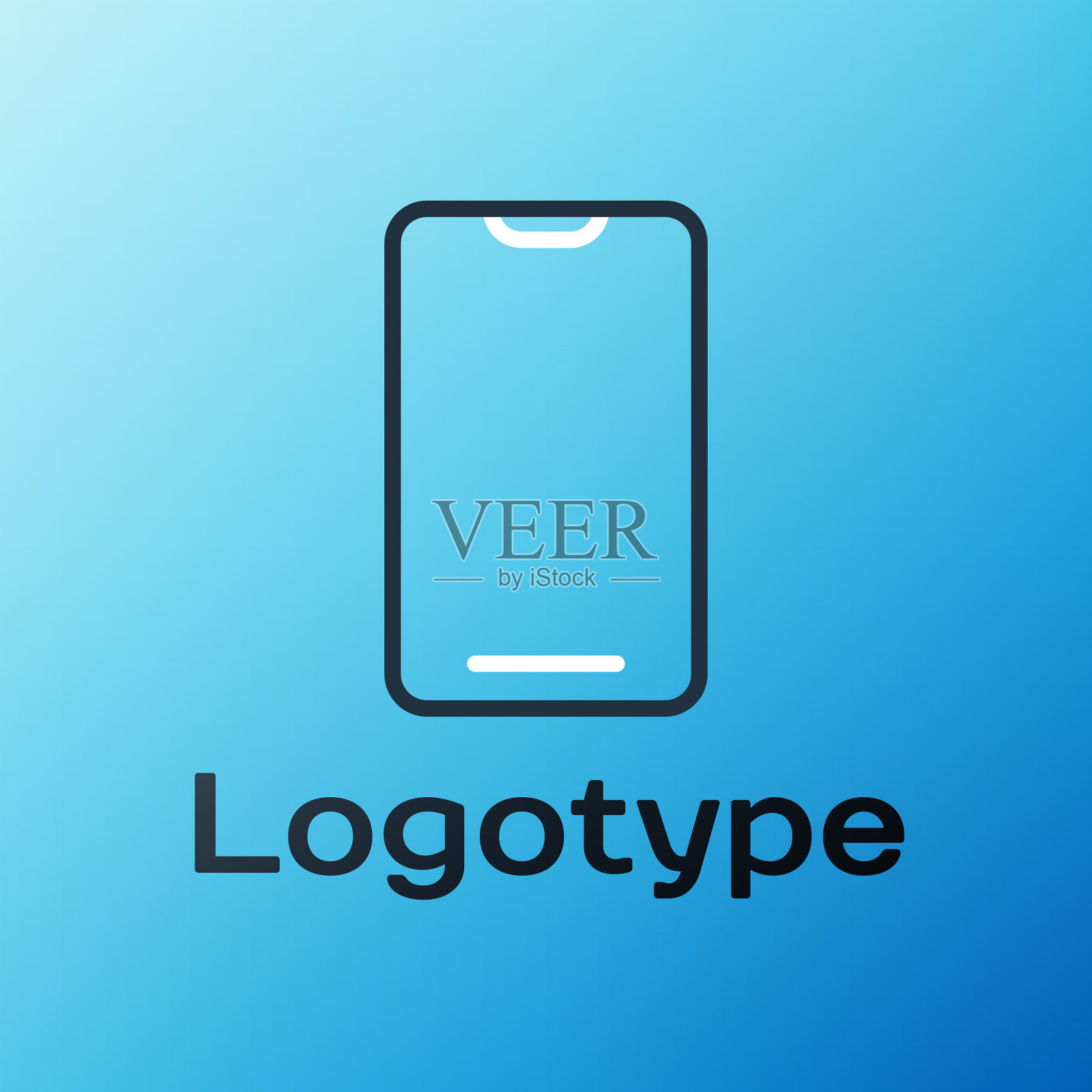 线智能手机手机图标孤立上插画图片素材