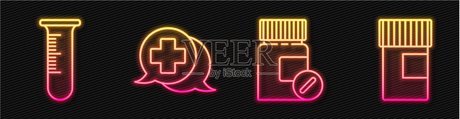 配线药瓶和药丸试管插画图片素材