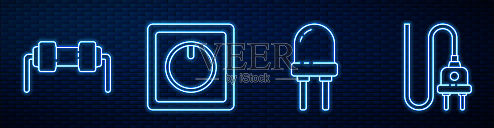 设置线发光二极管电阻插画图片素材