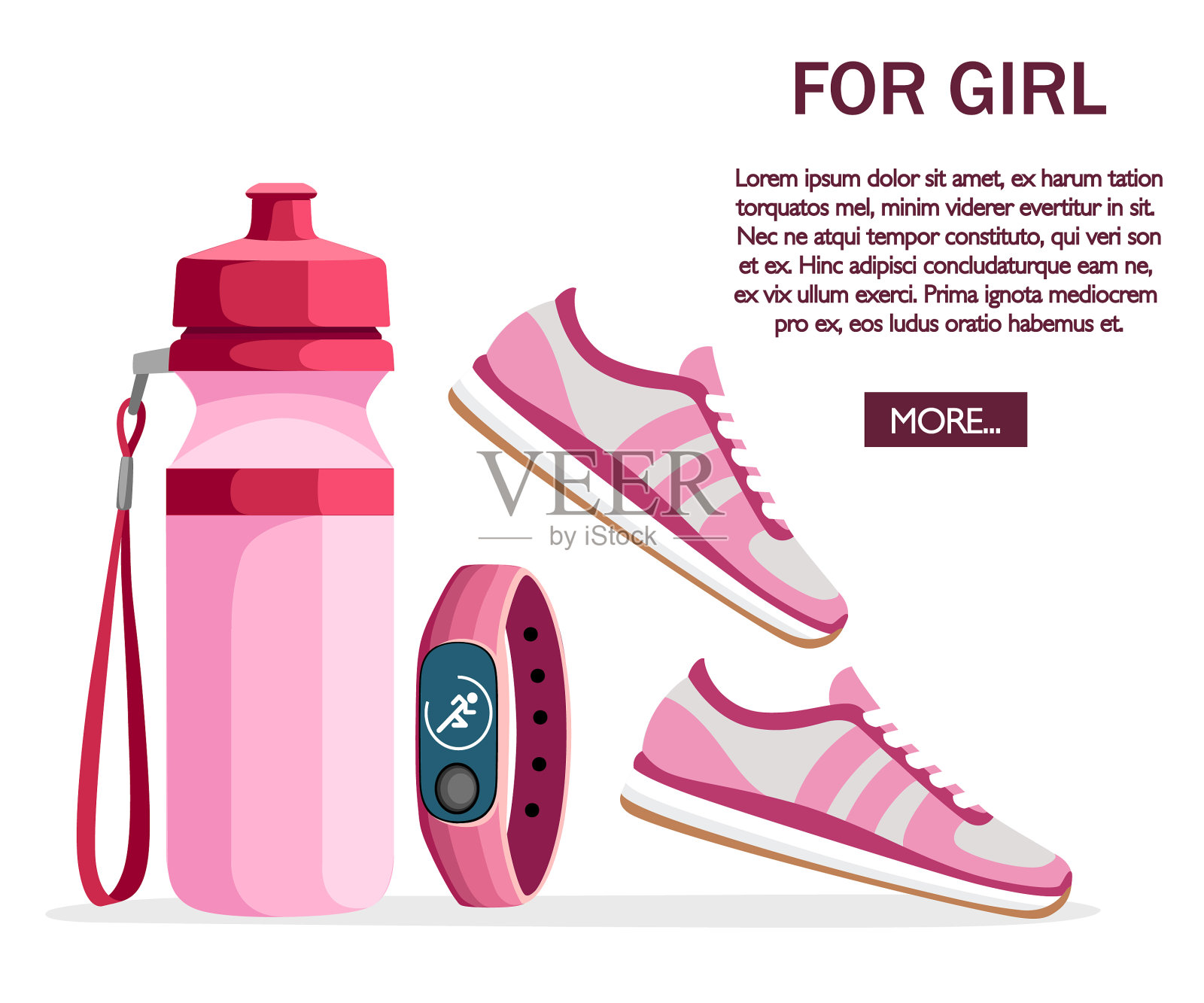 套装运动配件和女装插画图片素材