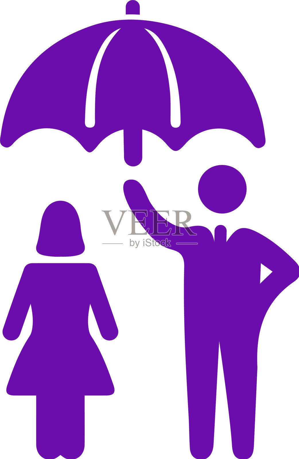 女性安全保险图标紫罗兰色设计元素图片