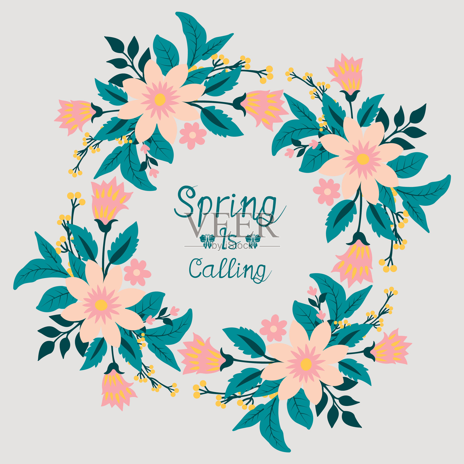 弹簧名片模板设计插画图片素材