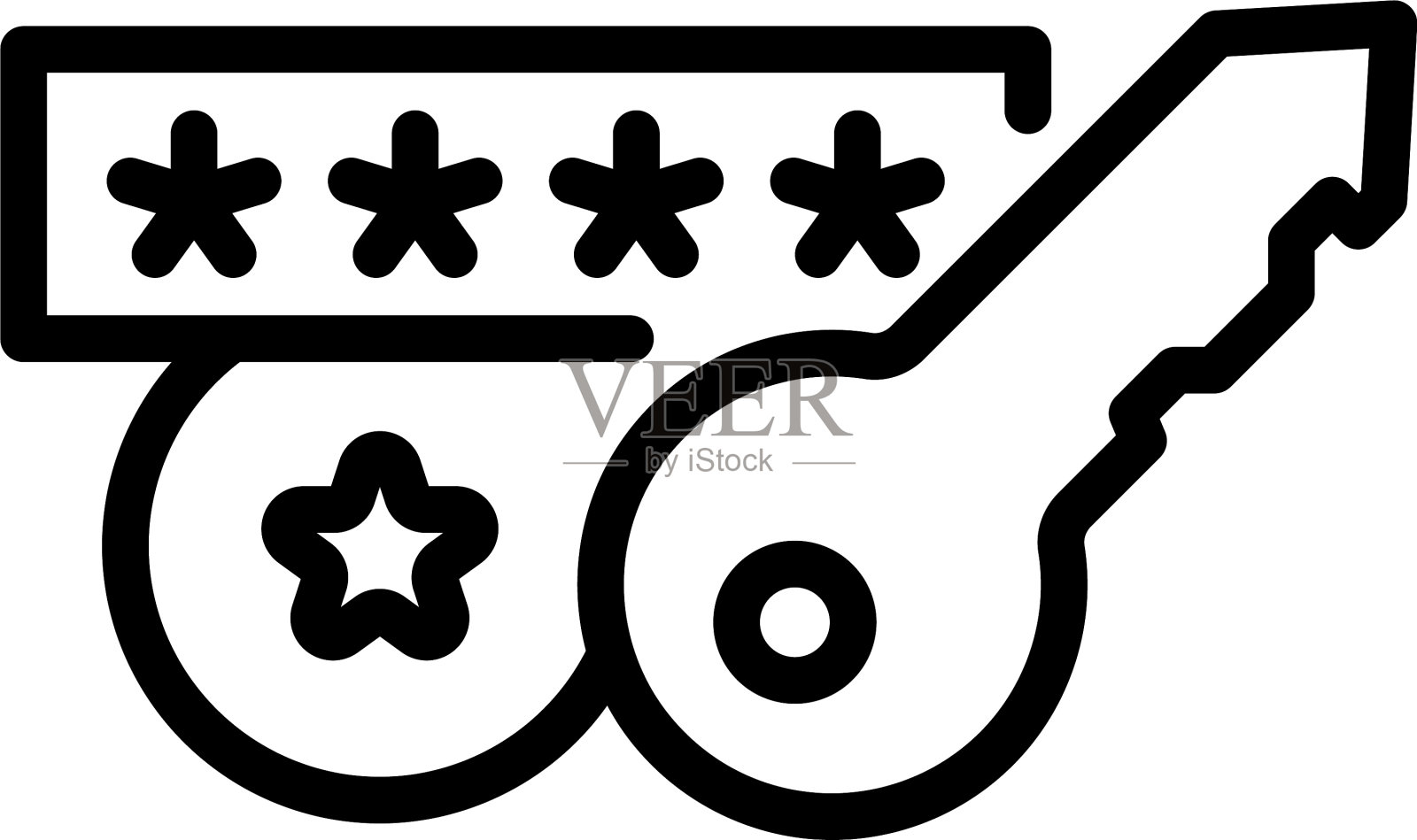 密码验证图标轮廓样式插画图片素材