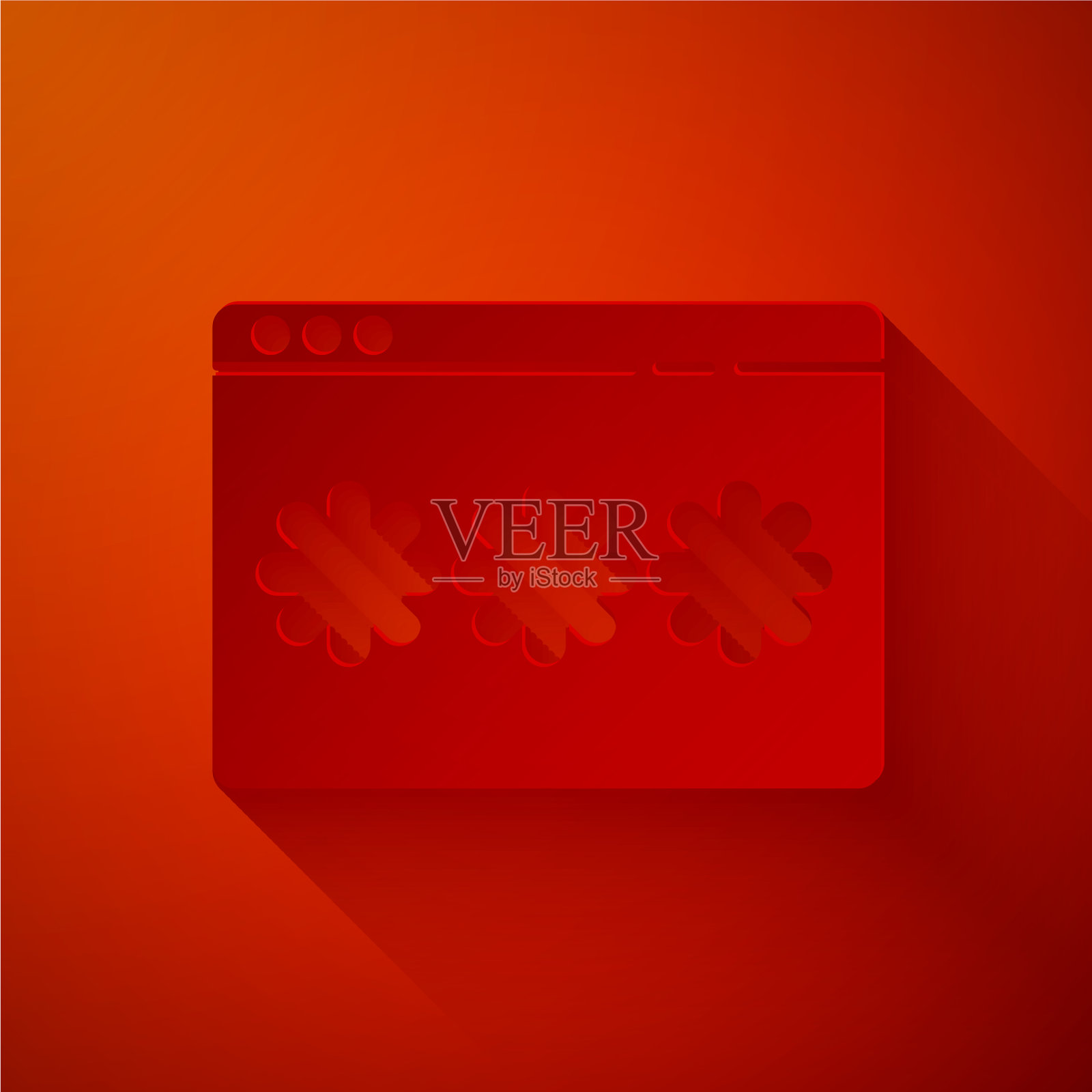 剪纸密码保护和安全访问插画图片素材