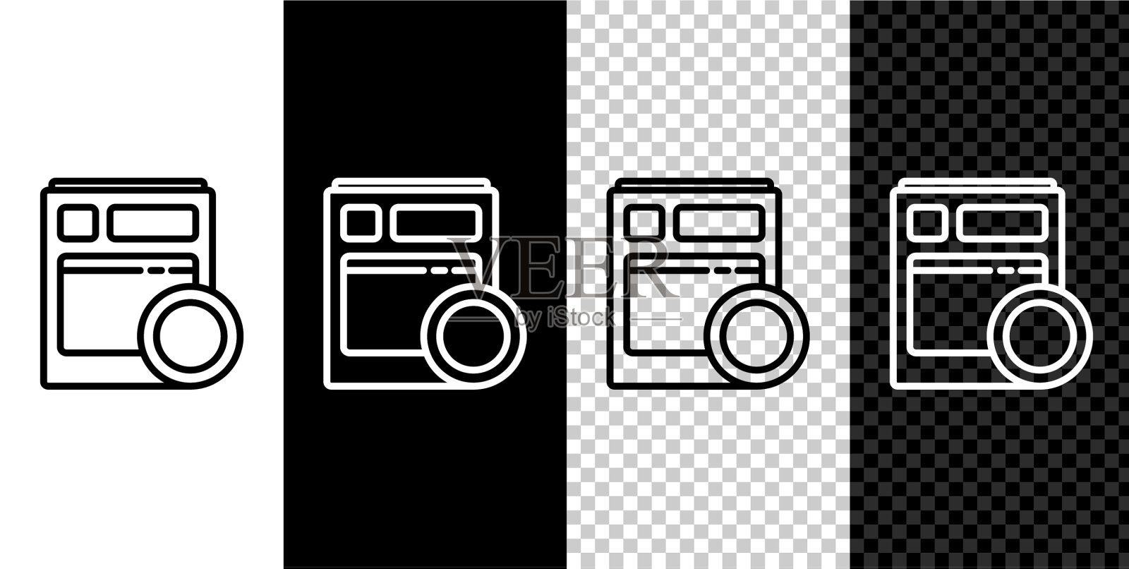 设置线厨房洗碗机图标隔离图标素材