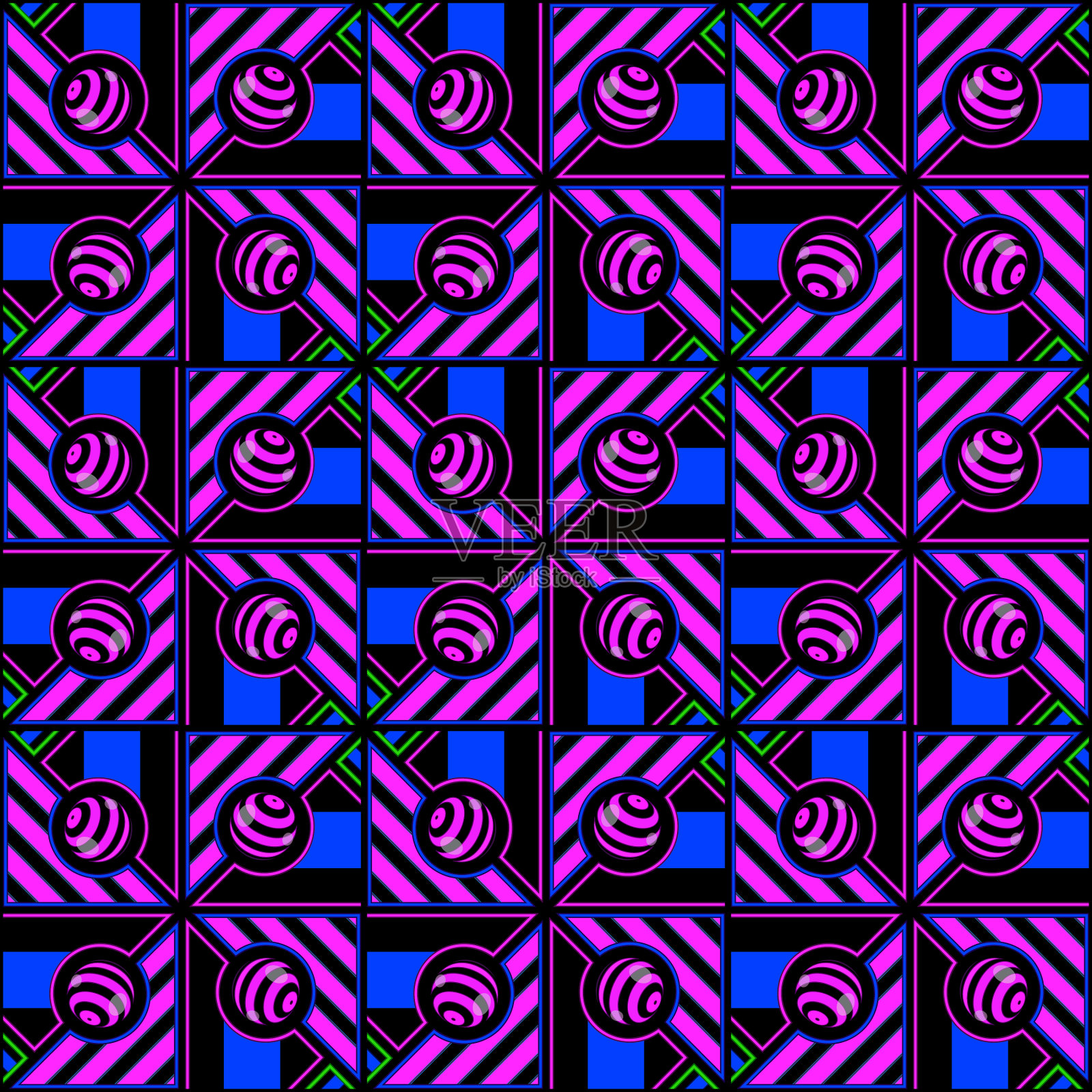 抽象几何色彩鲜艳无缝图案插画图片素材