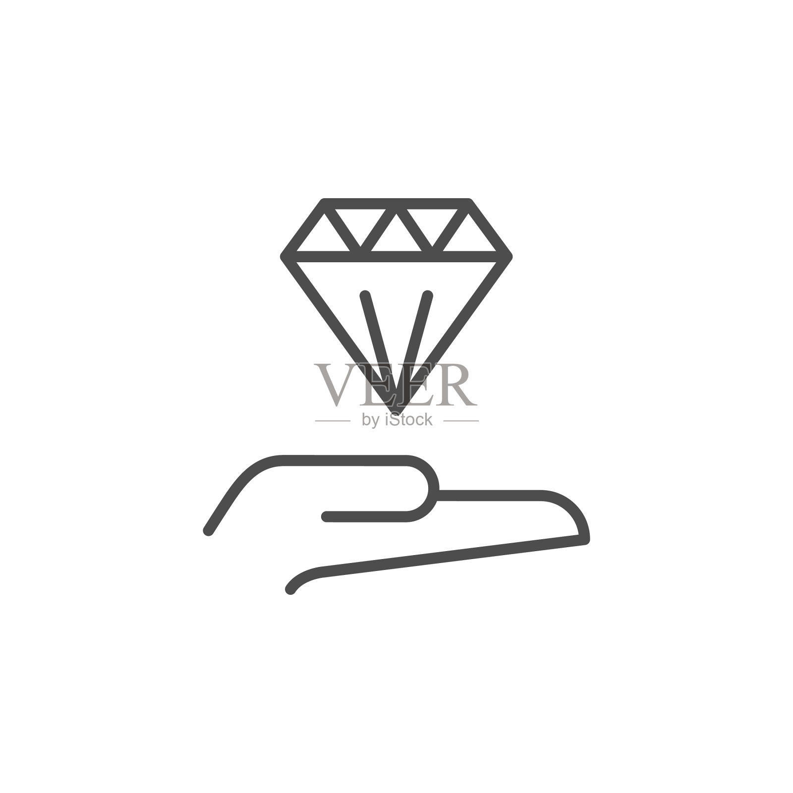 手掌有菱形轮廓线的图标图标素材