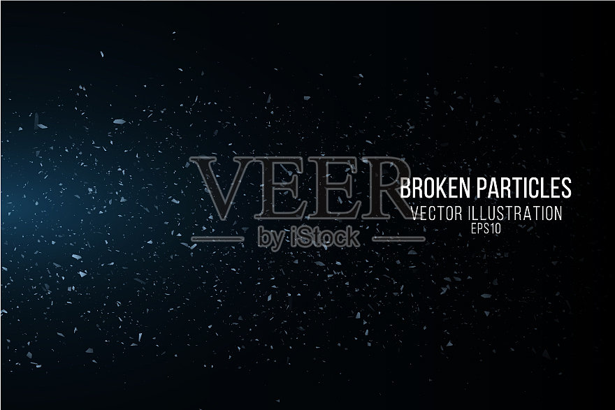 碎玻璃效应与小颗粒隔离插画图片素材