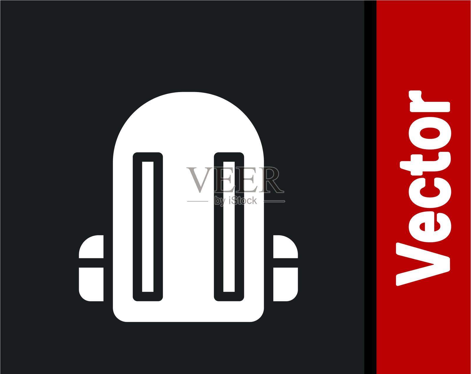 白色学校背包图标孤立在黑色图标素材