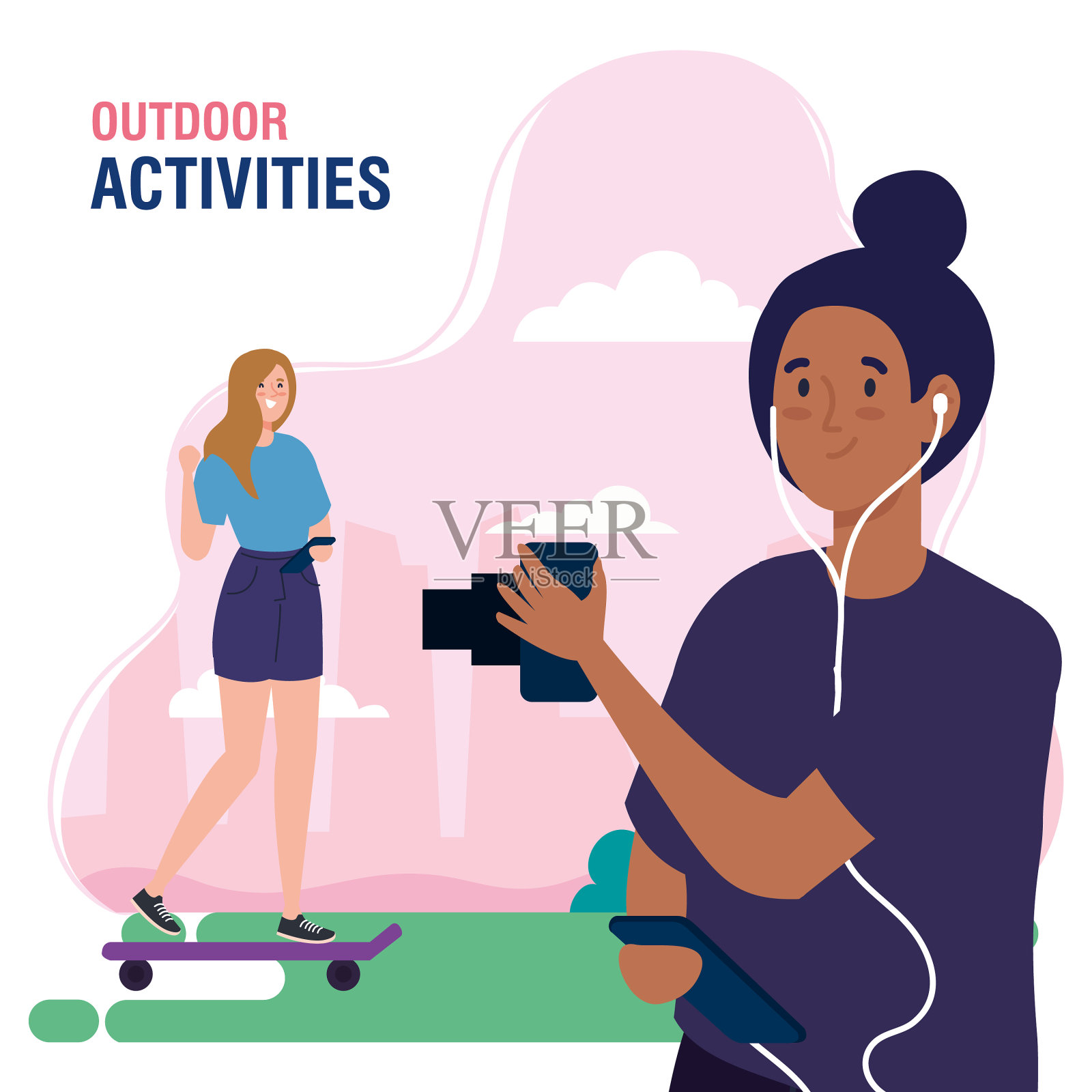 横幅女子表演户外休闲设计元素图片